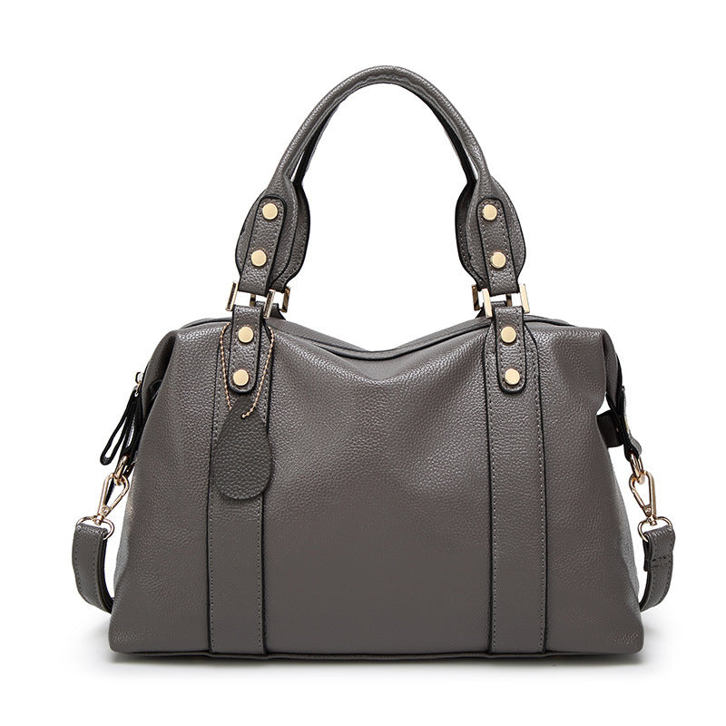 Women's Pebbled Satchel Handbag – Vegan-Friendly Imitation Leather Shoulder Bag with Crossbody Strap