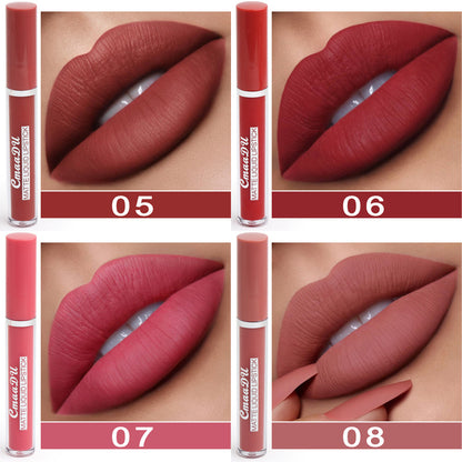 Waterproof Matte Lipstick Set — 10 Pieces, Non-Transfer