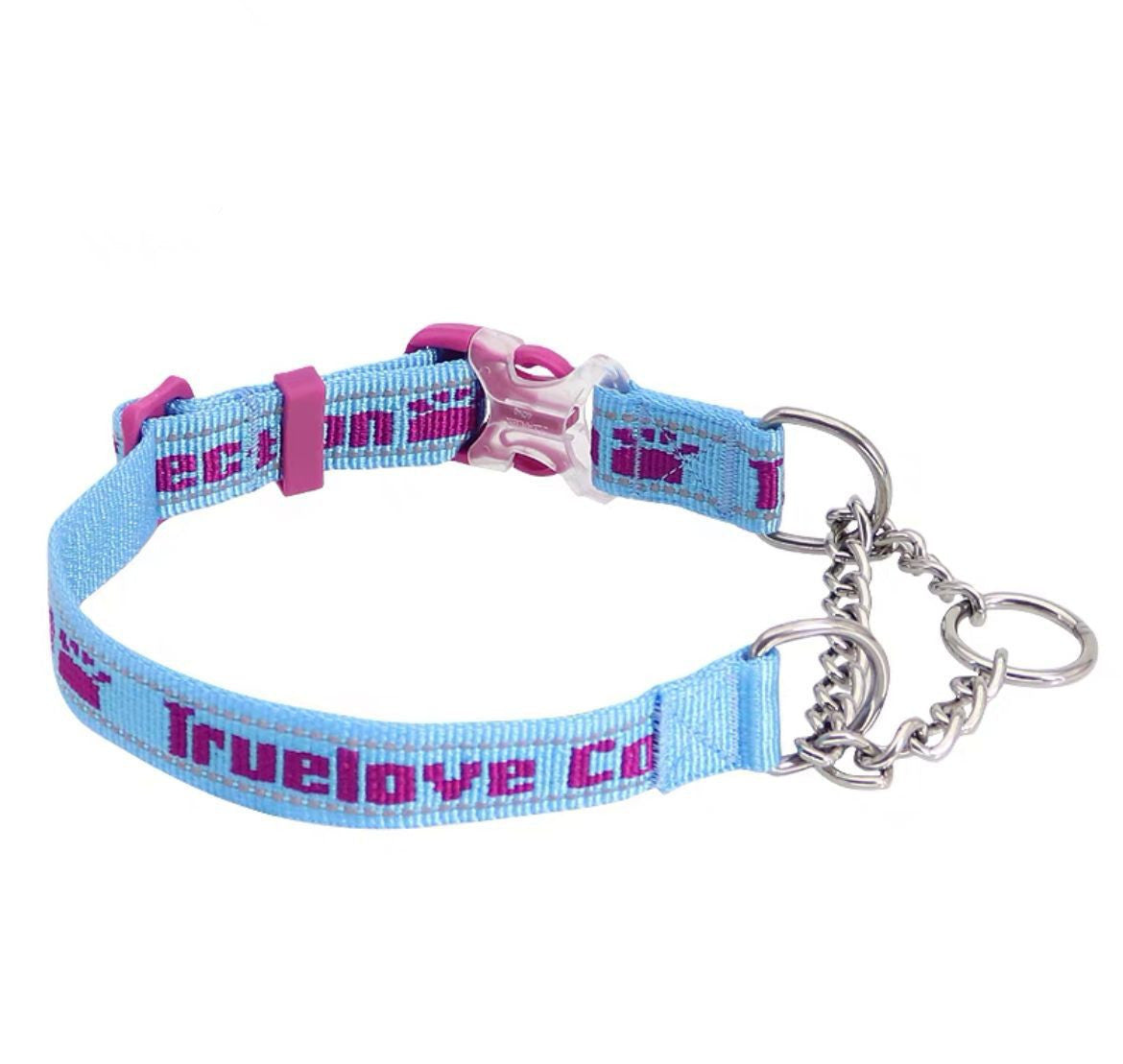 Stainless Steel Dog Collar — Reflective, 7 Colors, M & L