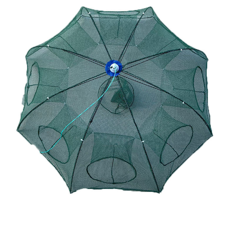 Automatic Folding Umbrella Fishing Net – Nylon Collapsible Cast Net | 4 to 24 Inlet Holes