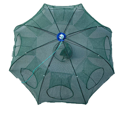 Automatic Folding Umbrella Fishing Net – Nylon Collapsible Cast Net | 4 to 24 Inlet Holes