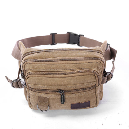 Canvas Fanny Pack – 4-Zipper Pocket Waist Bag for Men & Women