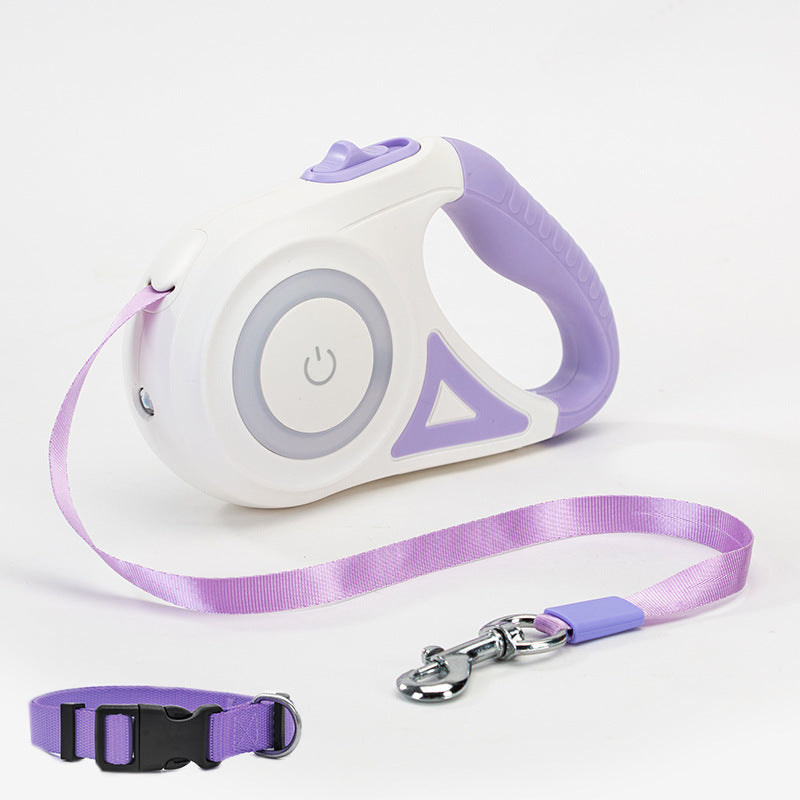Retractable Dog Leash with Light — 10 ft & 16 ft, 3 Colors