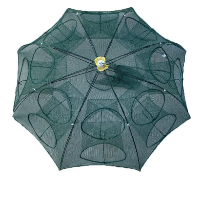 Automatic Folding Umbrella Fishing Net – Nylon Collapsible Cast Net | 4 to 24 Inlet Holes