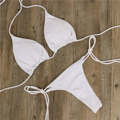 Women's Halter Neck Tie Bikini Set | Two-Piece Swimsuit in 7 Colors