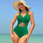 Women's Halter Neck Cross-Strap One-Piece Swimsuit | 8 Colors, S–2XL