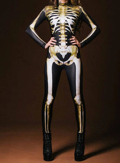 3D Digital Print Cosplay Jumpsuit – Long Sleeve Unisex Halloween Bodysuit