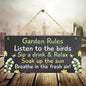 Wooden Garden Rules Sign – Decorative Poplar Wood Hanging Board for Home & Garden