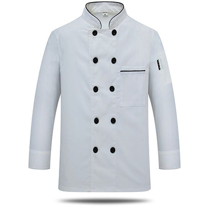 Long-Sleeve Chef Jacket — Color Block, 4 Colors, M–5XL