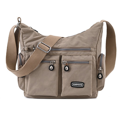Women's Waterproof Nylon Crossbody Bag – Multi-Pocket Shoulder Bag with Retro Style