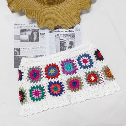 Super Cute Women's Crocheted Stitching Beach Shorts Bikini Cover-Up