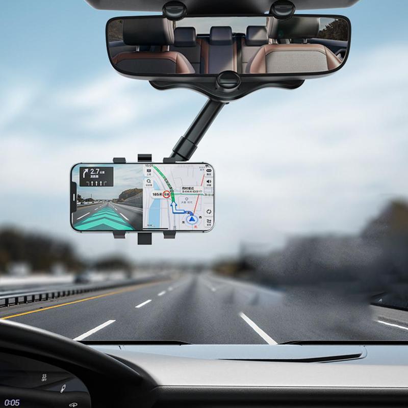 360° Rearview Mirror Phone Holder for Car – Universal Rotatable Mount