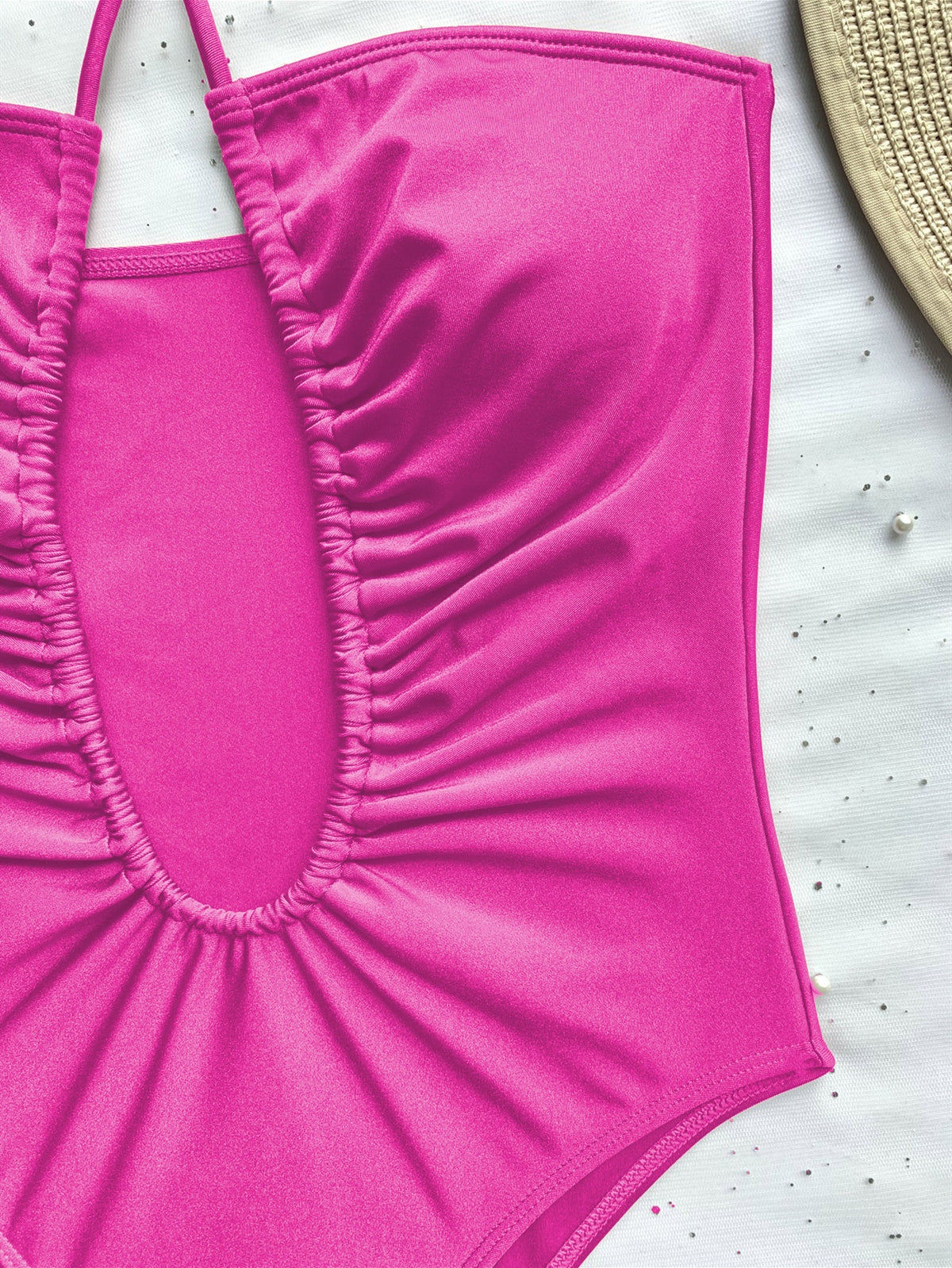 Women's Solid Color One-Piece Swimsuit | Adjustable Strap