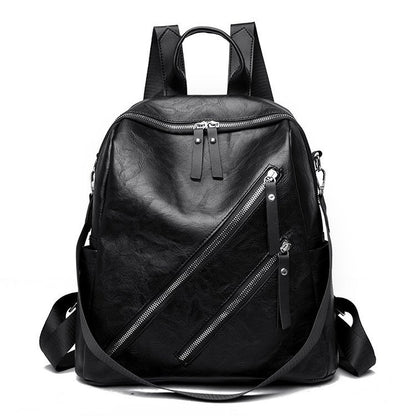 Women's Soft PU Leather Leisure Backpack – Waterproof Everyday Bag