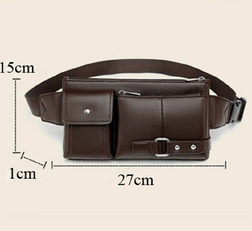 PU Leather Chest Bag – Men’s Waist Bag & Fanny Pack for Travel & Outdoors
