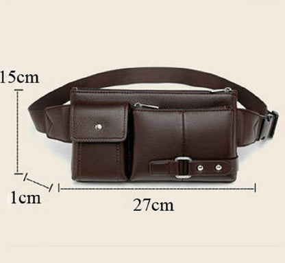 PU Leather Chest Bag – Men’s Waist Bag & Fanny Pack for Travel & Outdoors