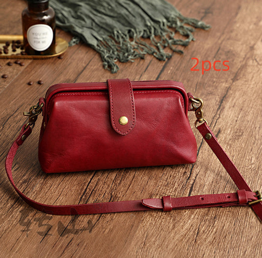 Women's Pillow Flap Crossbody Bag – Leather Shoulder Purse with Zipper Pockets