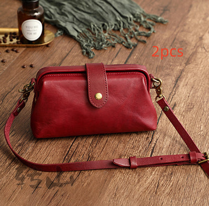 Women's Pillow Flap Crossbody Bag – Leather Shoulder Purse with Zipper Pockets