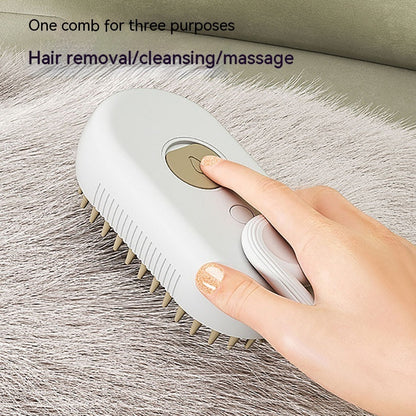 3-in-1 Electric Steam Pet Grooming Brush — USB Rechargeable