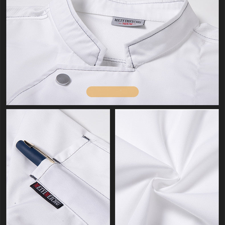 Short Sleeve Chef Shirt – Moisture-Wicking Cotton Kitchen Uniform | Black, White, Grey, Blue