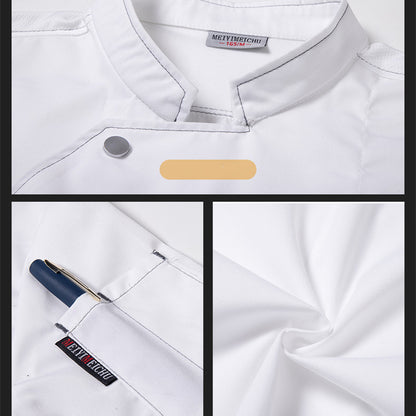Short Sleeve Chef Shirt – Moisture-Wicking Cotton Kitchen Uniform | Black, White, Grey, Blue