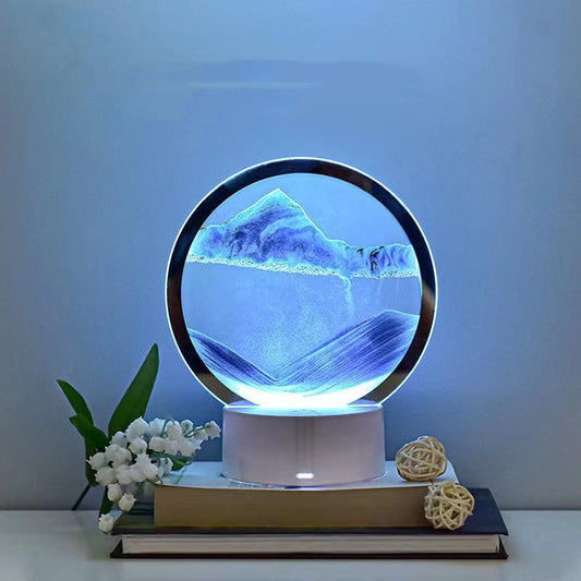 3D Quicksand Table Lamp – Touch Control, USB, Glass Shade, 4 Colors