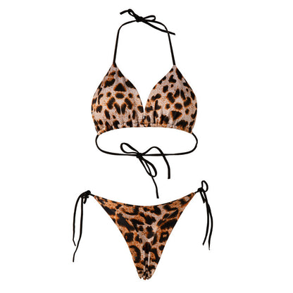 Lace-Up T-Back Bikini Set with Chest Pad — 7 Styles, S–XL