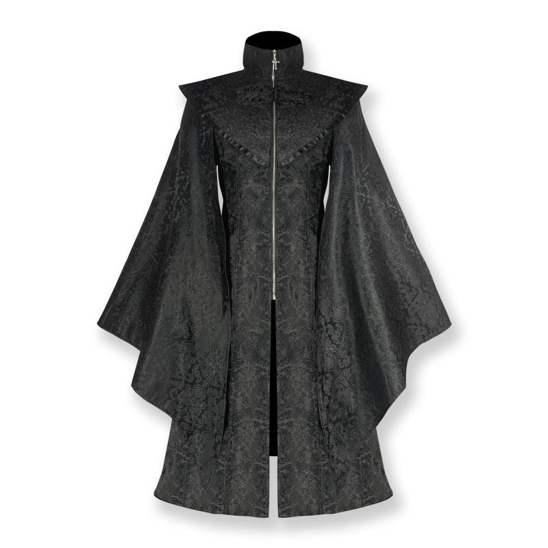Medieval Gothic Mid-Length Coat – Unisex Cosplay & Role-Play Costume Jacket