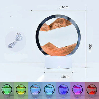 3D Quicksand Table Lamp – Touch Control, USB, Glass Shade, 4 Colors