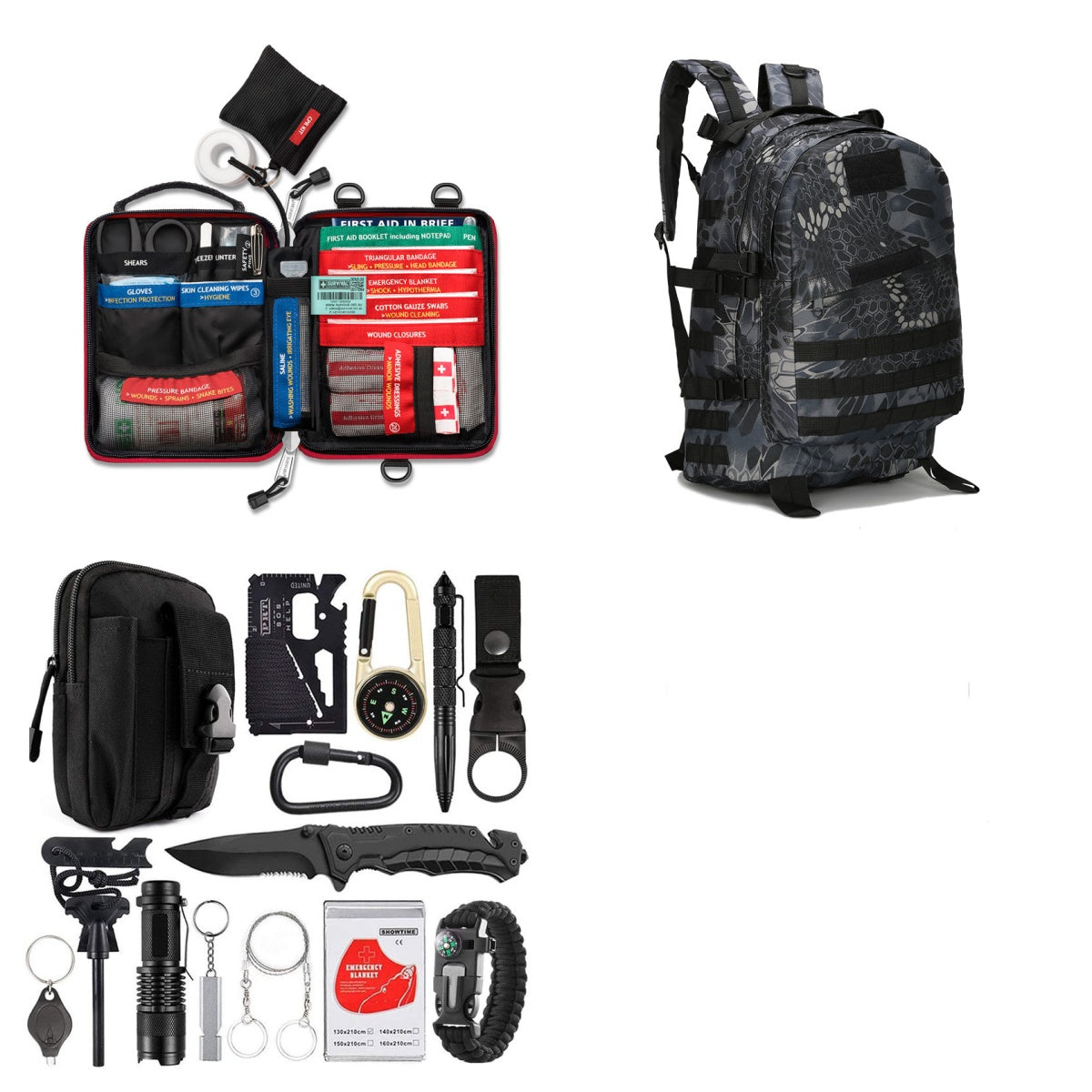 Outdoor Camping Multi-Function Tool Survival Equipment Sos Self-Defense Supplies