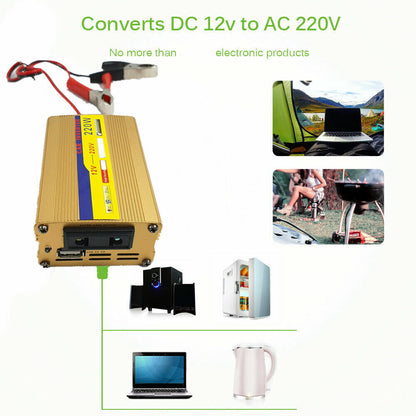 220W Inverter 100W Solar Panel Kit USB Battery Charger