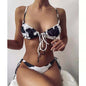 Women's Butterfly Print Strappy Bikini Set | Two-Piece Swimsuit in 5 Colors