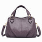 Women's Sheepskin Leather Shoulder Bag – Large Stitched Tote Crossbody Handbag