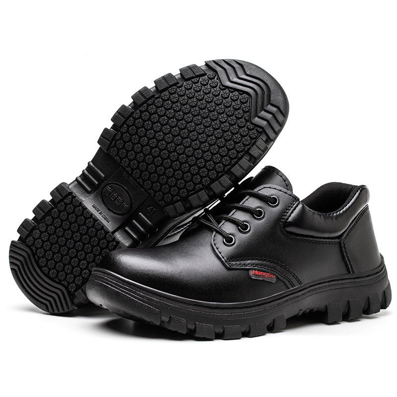 Men's Low-Top Leather Work Shoes – Non-Slip, Wear-Resistant, EU 35–46