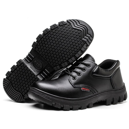Men's Low-Top Leather Work Shoes – Non-Slip, Wear-Resistant, EU 35–46