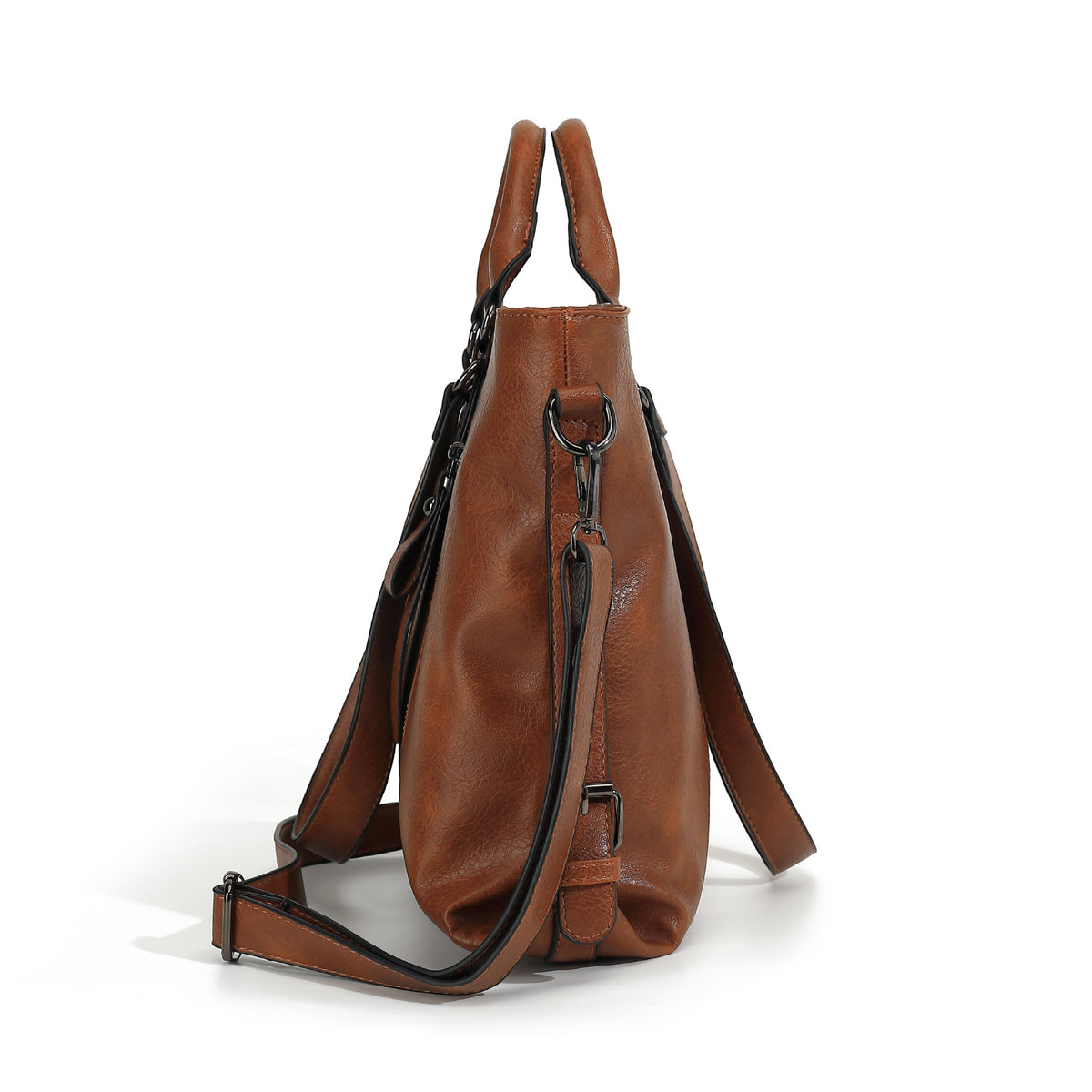 Women's Soft PU Leather Shoulder Tote Bag – Large Capacity Square Purse for Daily Use