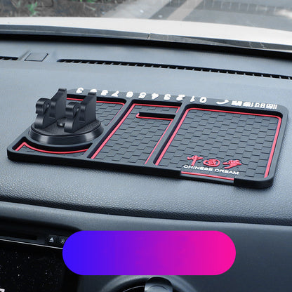Non-Slip Car Phone Pad 4-in-1 Car Parking Number Card Anti-Slip Mat Auto Phone Holder Sticky Anti Slide Dash Phone Mount