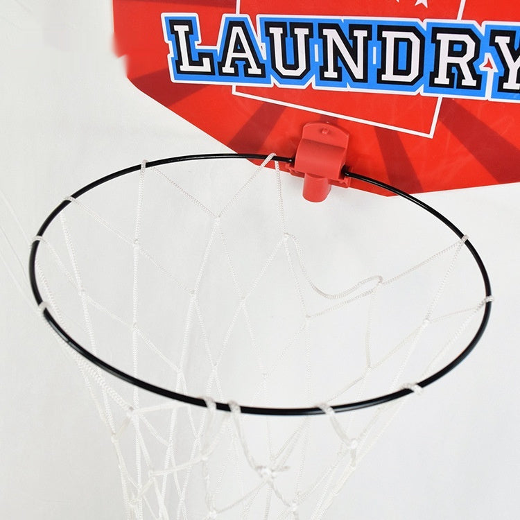 Wall-Mounted Basketball Laundry Hoop — Indoor Fun, Red