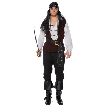Men's Pirates of the Caribbean Cosplay Costume – 7-Piece Halloween Outfit Set