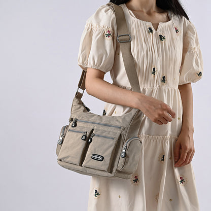 Women's Waterproof Nylon Crossbody Bag – Multi-Pocket Shoulder Bag with Retro Style