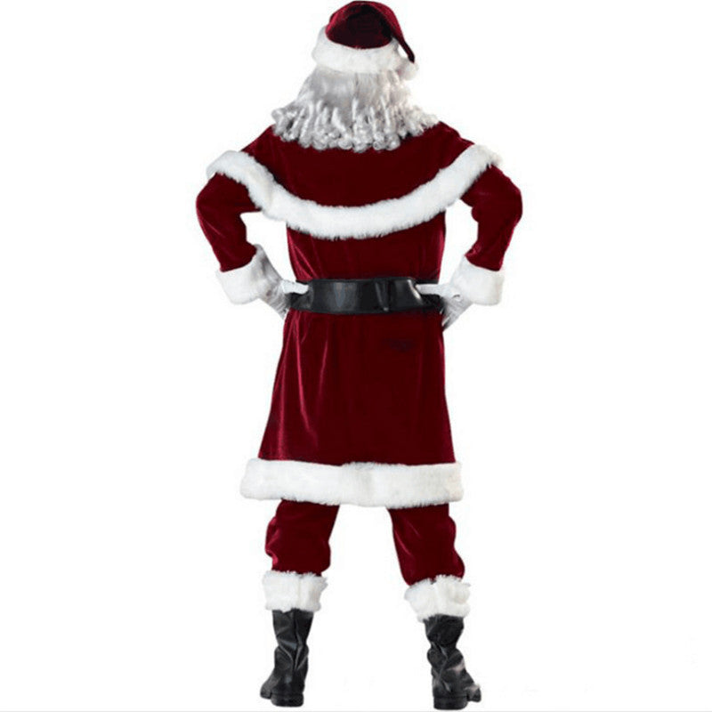 Santa Claus Couples Costume Set – Velvet Christmas Party Outfit for Men & Women