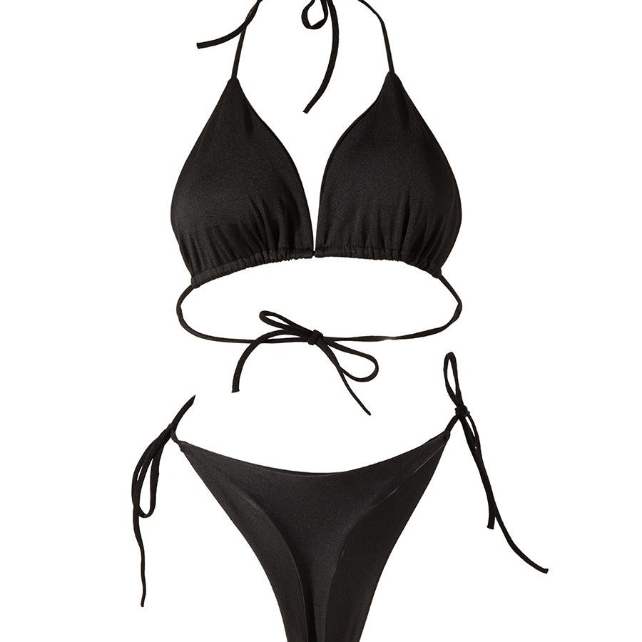 Lace-Up T-Back Bikini Set with Chest Pad — 7 Styles, S–XL