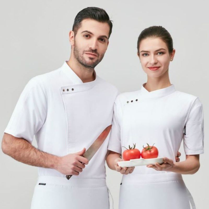 Men's Long-Sleeve Chef Coat – Anti-Oil Stretch Kitchen Uniform