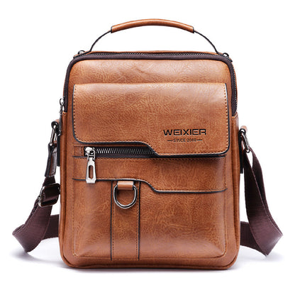 Men’s PU Leather Messenger Bag – Waterproof Shoulder Bag for Work, Travel & Daily Use