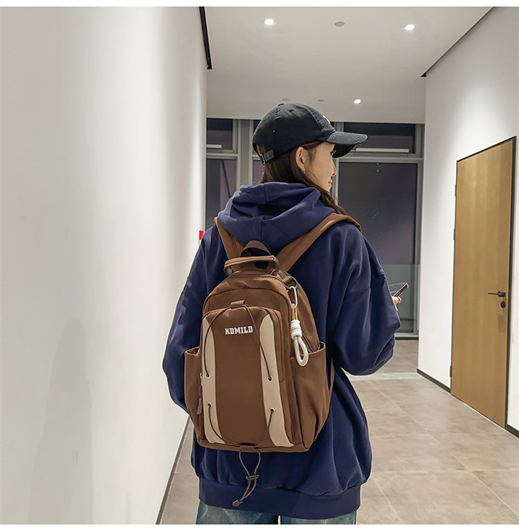 Minimalist Oxford Cloth Backpack – Unisex Campus & Travel Bag