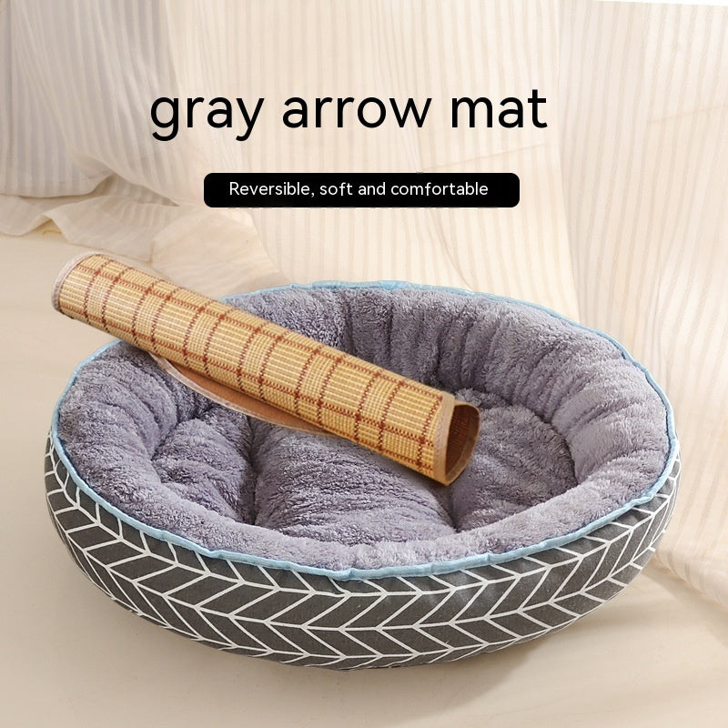 Cat & Dog Nest Bed — All-Season, 14 Prints, Sizes S–XXL