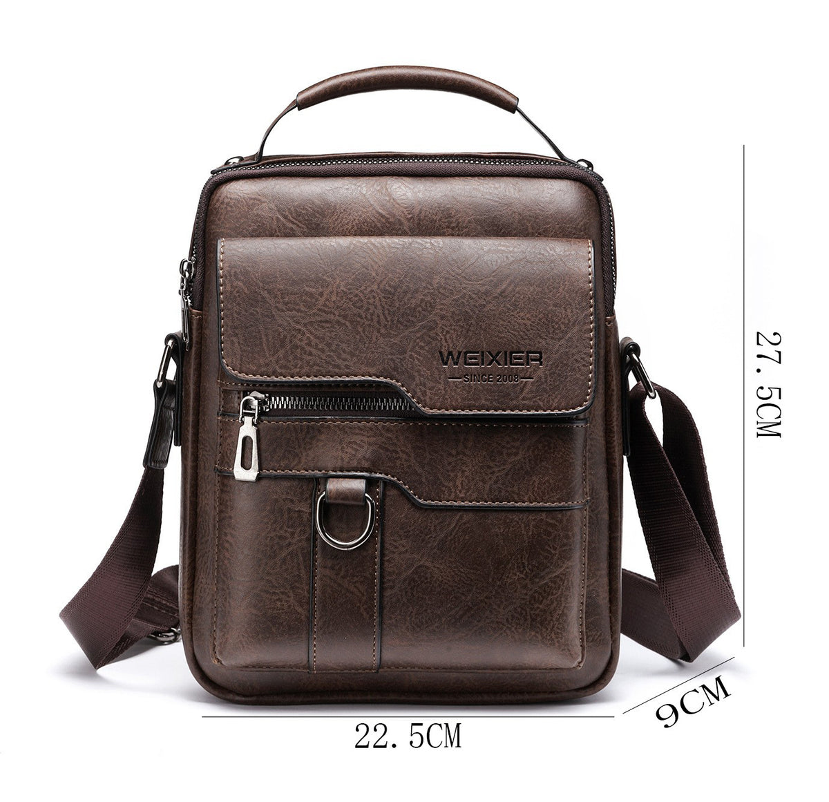 Men’s PU Leather Messenger Bag – Waterproof Shoulder Bag for Work, Travel & Daily Use