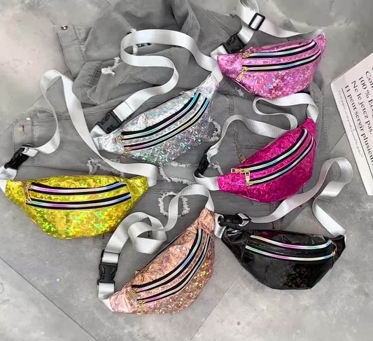 Sequin Holographic Shoulder Bag – Women’s PU Leather Dumpling Crossbody Purse