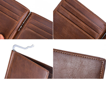 Men’s Slim Minimalist Wallet – Vintage Style Bifold PU Leather Card Holder