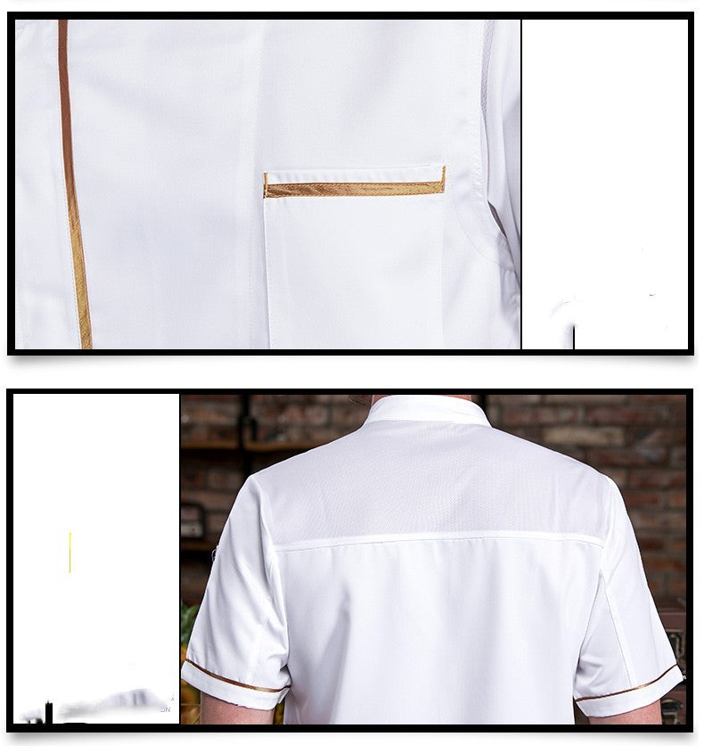 Ice Silk Chef Coat — Lightweight & Breathable, 4 Colors, M–3XL